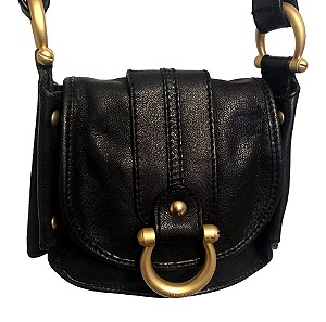 Coccinelle leather black bag with gold trims