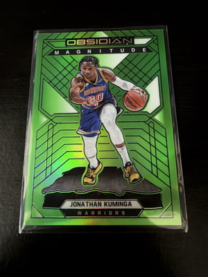 2021-22 Panini Obsidian Magnitude 38 RC Jonathan Kuminga Electric Etch Green card like new