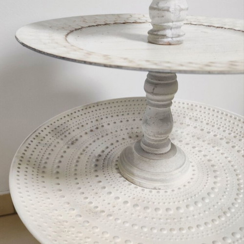 Handmade three-tier rotating serving tray with mirror like new 39x39cm