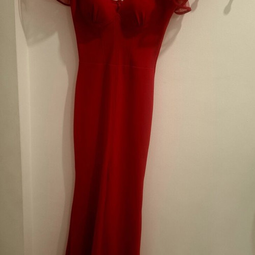 Chantal maxi dress with slit and built-in cups, size 38