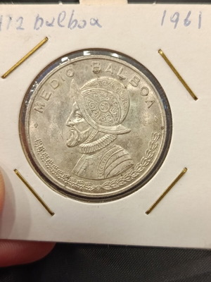 Παναμέζικο ασημένιο νόμισμα 1/2 balboa του 1961 UNC