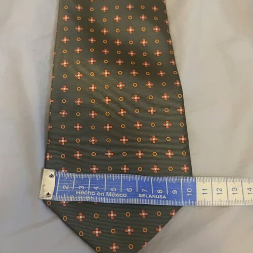 Silk ties new in dark green, orange, and copper colors