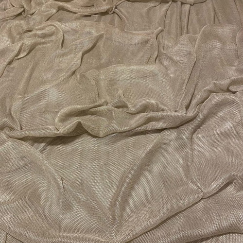 Beige curtains used, set of 2 with gold thread