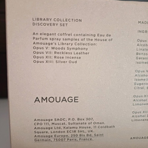 Amouage Library Collection Discovery set 4×2ml like new, tester
