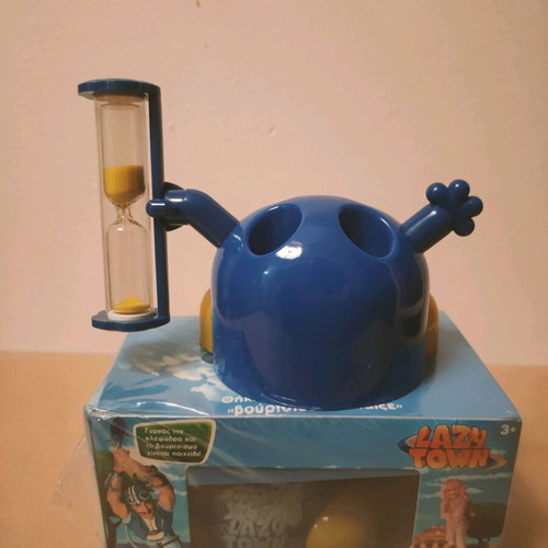 Lazy Town toothbrush holder new with hourglass