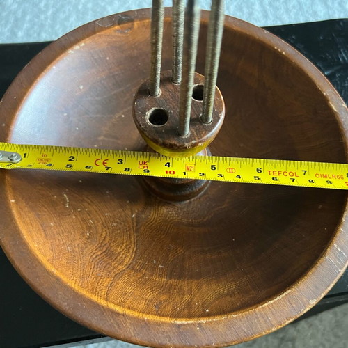 Vintage American Wooden Nutcracker Set with Bowl and HMO Tools used