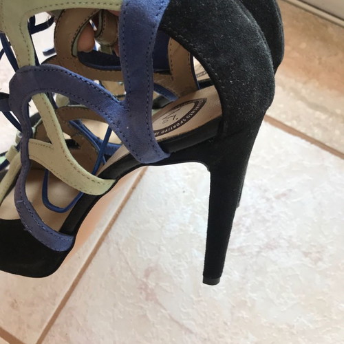 19V69 sandals new, leather, 9 cm heel, multicolor