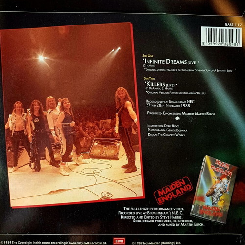 Iron Maiden Infinite Dreams 7" vinyl like new, metal