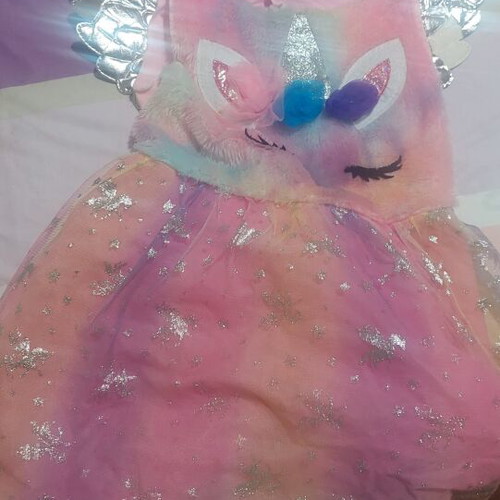 Unicorn dress for ages 2-6 like new with headband