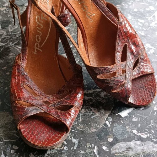 Vintage handmade leather sandals used size 39