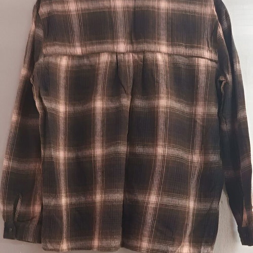 Winter shirt Pull & Bear used, gray and pink plaid, size S