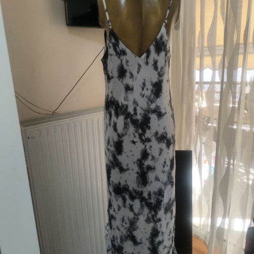 Primark Maxi Dress Tie-Dye size XL like new, black and white