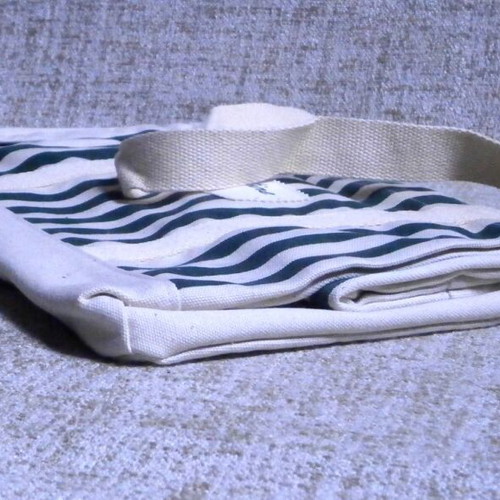 Cabotine de Gres women's hand bag new, fabric white and blue