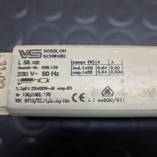 Vossloh Schwabe ballast used, pack of 4, fluorescent lamp transformers