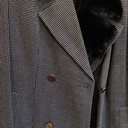 FIDELE jacket with fur like new, black and brown