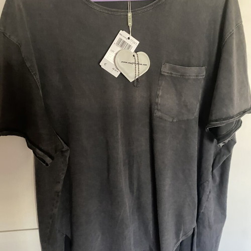 Mat. Fashion Grey T-shirt with Pocket new, size L/XL