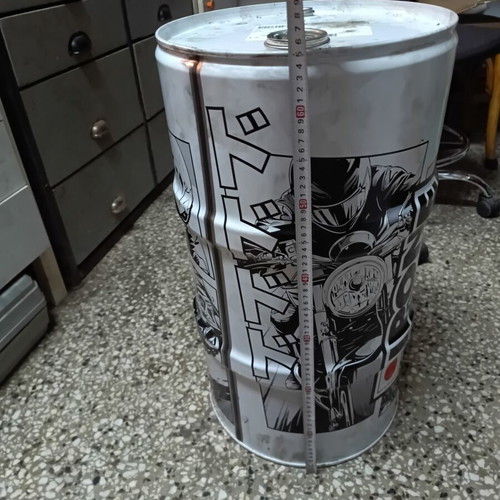 Metal Barrel used from engine oil, dimensions Φ34cmx65cm