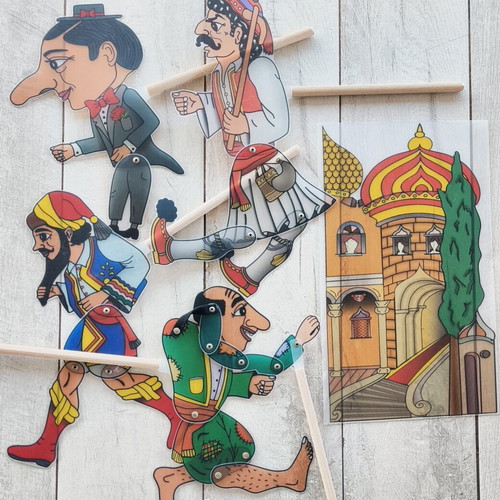 Karagiozis shadow theater figures new, set