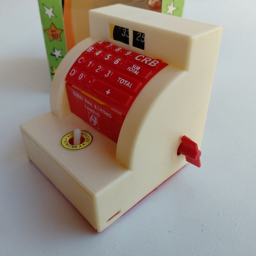 Wind-up toy cash register The Smart Cashier 1980s, Afoi Antonopouloi