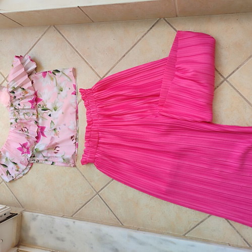 Evita Miss Pink Pleated Pants with Top Size 16 new