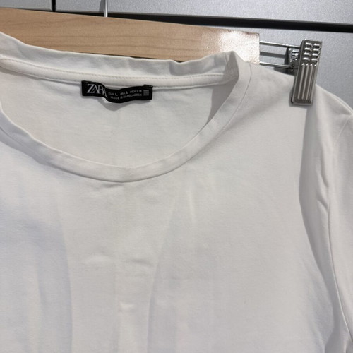 Zara cropped t shirt άσπρο μέγεθος L σαν καινούργιο