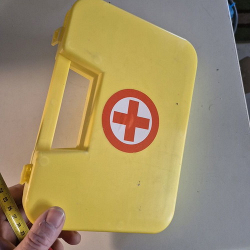First Aid Kit case like new, yellow durable hard case