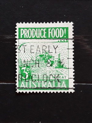 Σφραγίδα Australia 1953 3d Produce food, Wheat, πράσινη σαν καινούργια