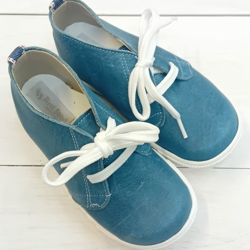 Children's leather boots like new, blue size 24