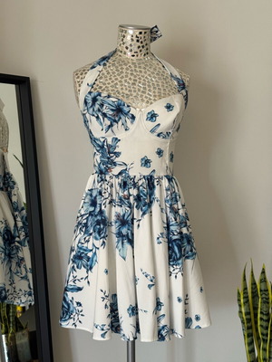 pink floral halter dress Light Pink Millie Floral Halter Midi Dress main image 1