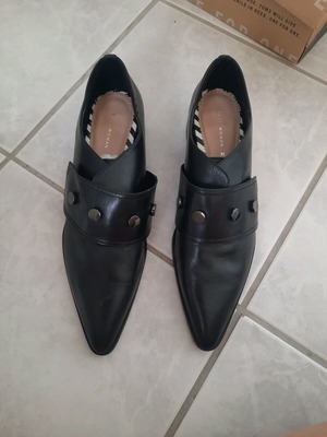 Zara leather loafers new, black, size 38