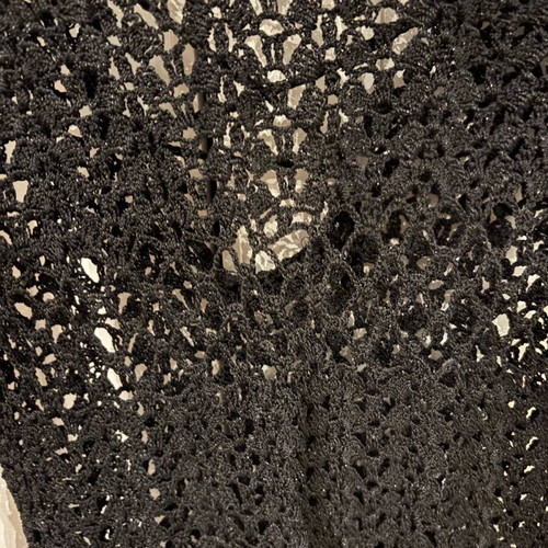 Crochet black top S like new with flare bottom sleeves