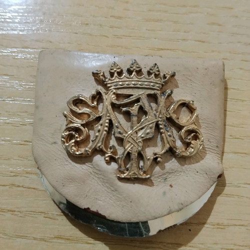 Sacred Heart of Mary emblem used, French, metal