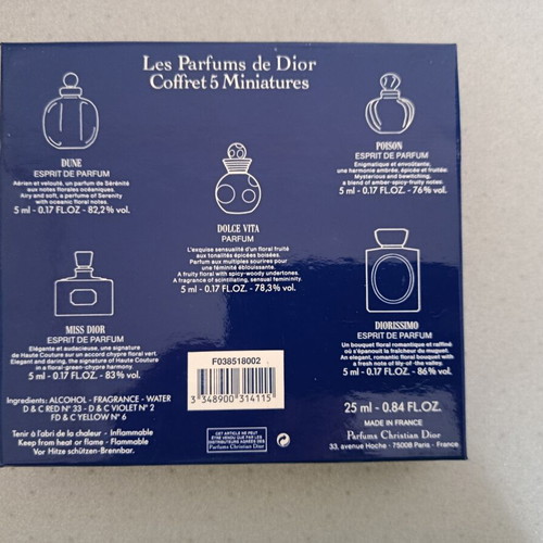 Dior vintage mini perfume set 5x5ml used, Eau de Parfum
