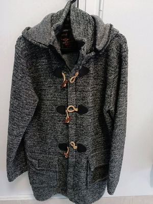 Men's knitted cardigan jacket new, size M, high collar