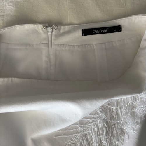White mini skirt Desiree used with fringes size M
