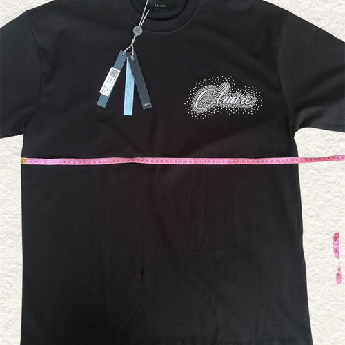 Amiri T-shirt used, black, size XL with strass logo
