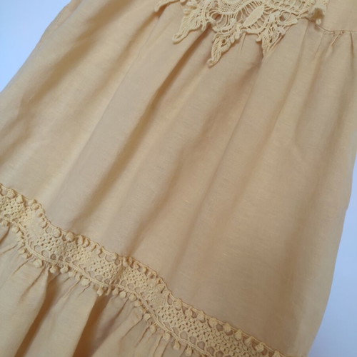 Mayoral summer dress for girl 6 years old like new, yellow, cotton and linen