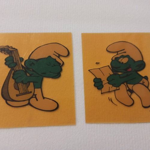 Smurfs transparent plastic cards pack of 10 used, 1980s
