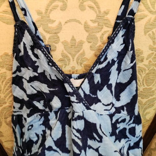 Midi summer dress blue, 100% cotton, like new