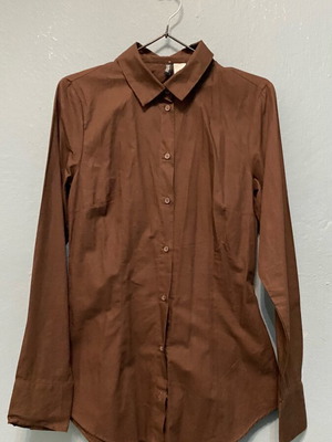 H&M brown shirt with back opening and laces like new