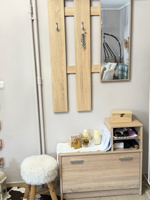 Shoe Rack Set with Mirror like new, 2 pieces, Sonoma melamine