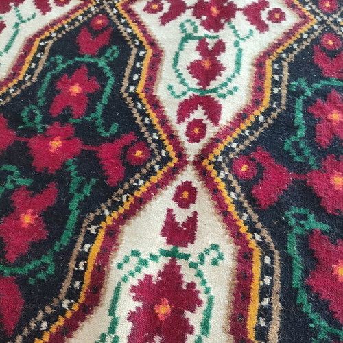 Handmade loom rugs like new, wool and cotton, 1960s