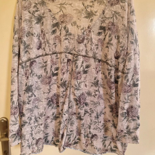 Namaste women's transparent blouse size M like new, beige multicolor