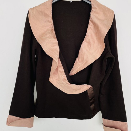 Blouse like new, size S/M, beige and brown, viscose