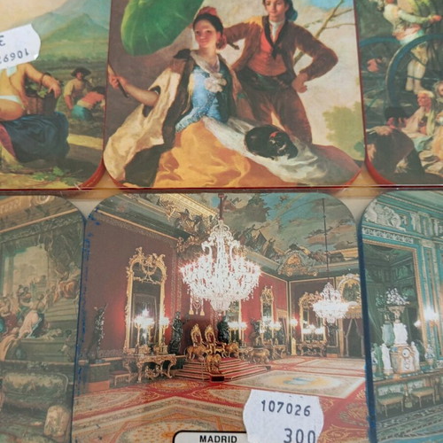 Coasters new, pack of 12 from Spain with painting and building designs