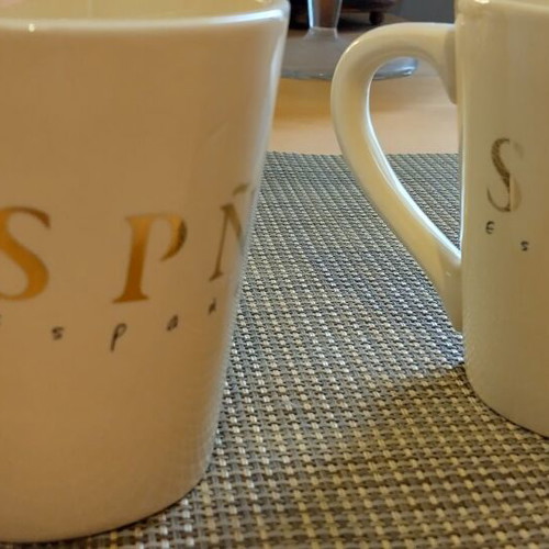 Decorative mugs used, set of 2 from Spain