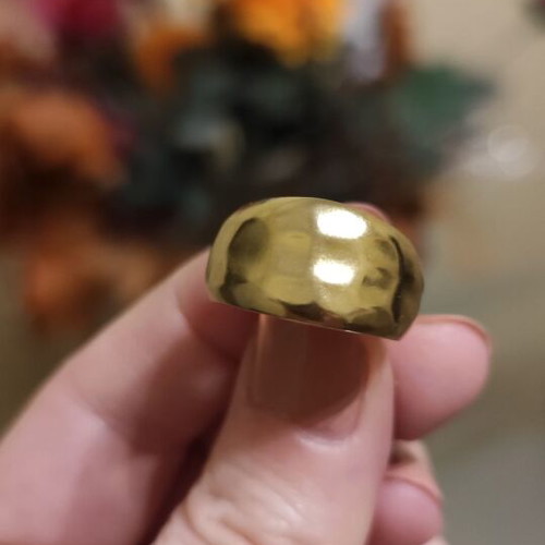 Gold embossed ring made of stainless steel new