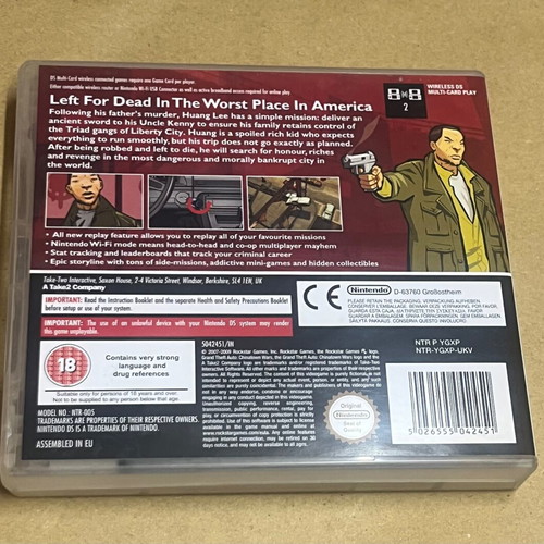 Grand Theft Auto Chinatown Wars Nintendo DS game