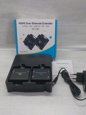 HDMI Extender EX701 over LAN cable, new, 60m, 1080p Full HD, PoC technology