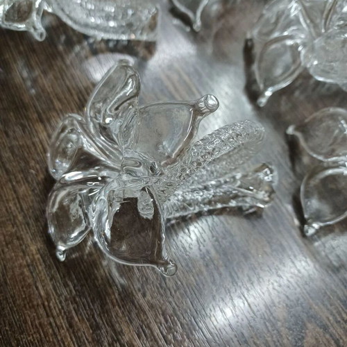 Glass napkin holders set of 6, like new, luxury
